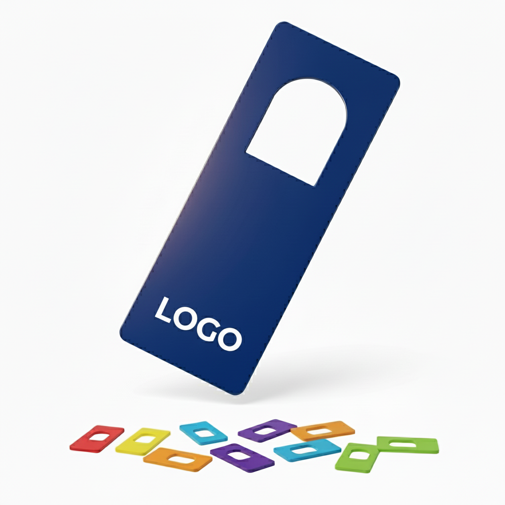 Customizable Blue Door Knob Hanger Tags with Detachable Coupons