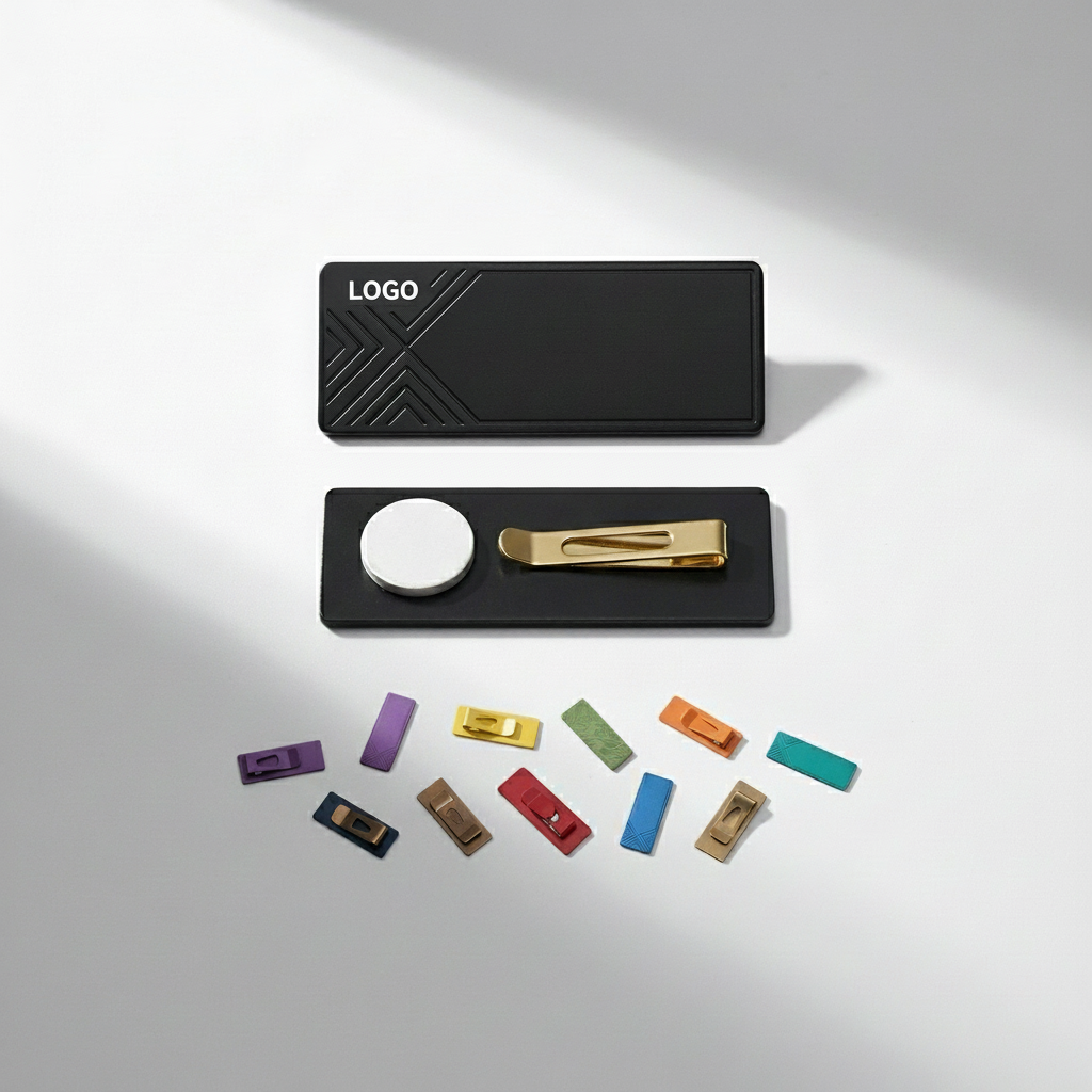 Vibrant Plastic Name Badge Set with Pin & Magnet Backing for Professionals