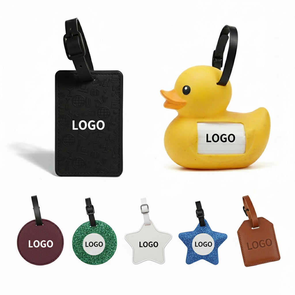 Assorted Shape & Color Luggage Tags with Address Card Slots