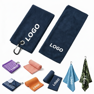 Super Absorbent Microfiber Waffle Weave Golf Towel with Secure Carabiner Clip