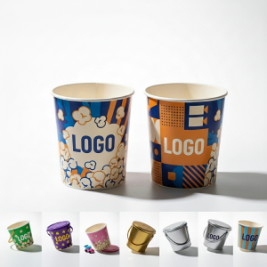 Assorted Color Customizable Popcorn Buckets - 64oz Multipack for Cinemas & Events
