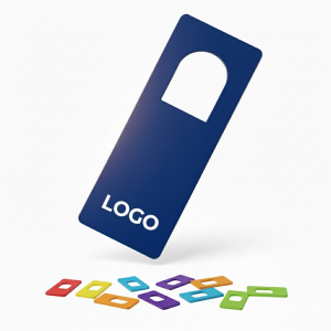 Customizable Blue Door Knob Hanger Tags with Detachable Coupons