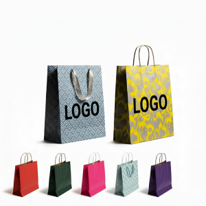 Custom Color Kraft Paper Tote Bag with Logo Print