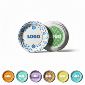 Festive Floral Print Disposable Paper Plates - 10 Inch Party Set