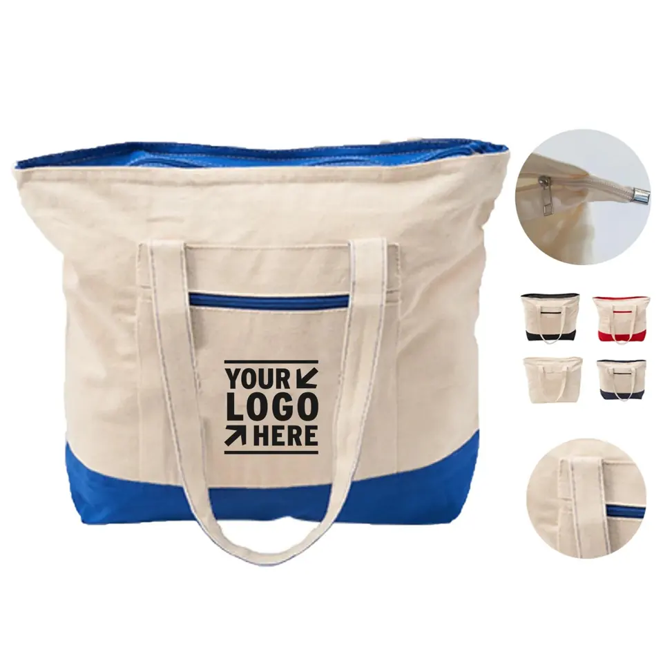 Premium Cotton Canvas Zippered Tote