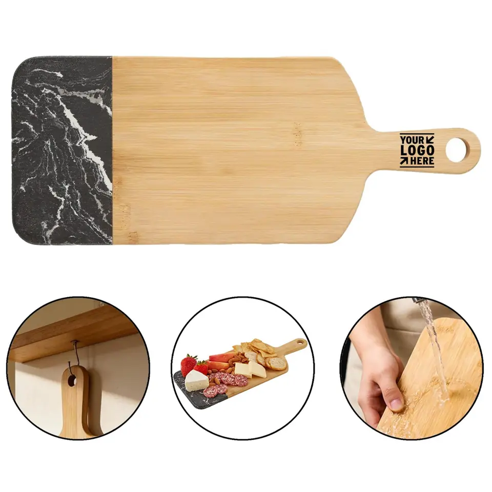 Eco-Friendly Bamboo and Marble Serving Board