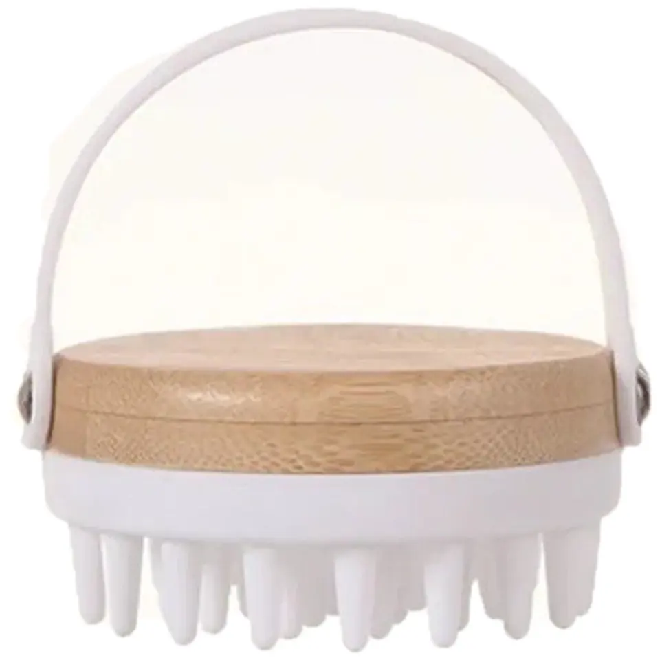 Bamboo Silicone Scalp Massage Brush 2