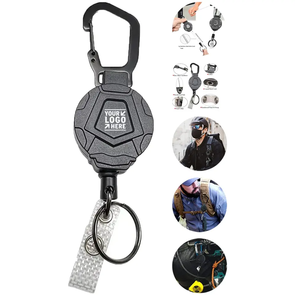 Durable Retractable Key Holder with Steel Cable