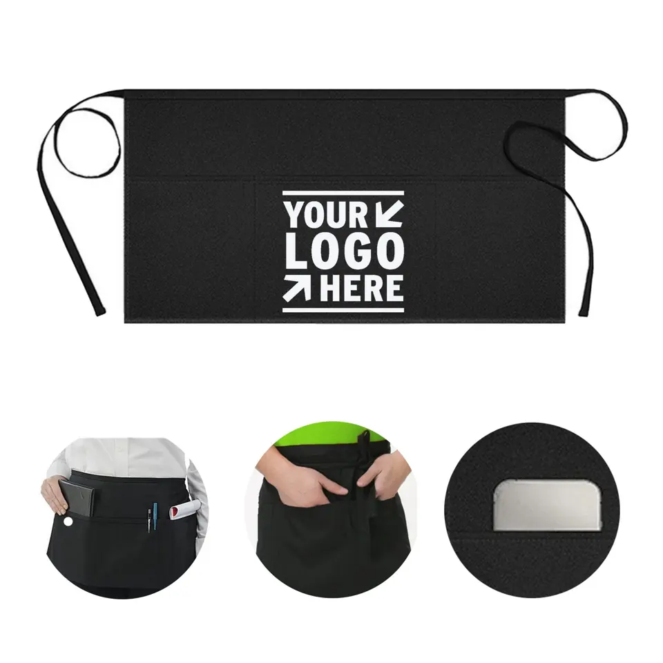 Professional Waiter's Half Apron with Pockets