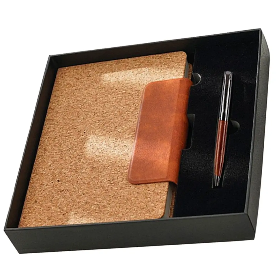 Sustainable Natural Cork Journal with Wooden Pen Set 2