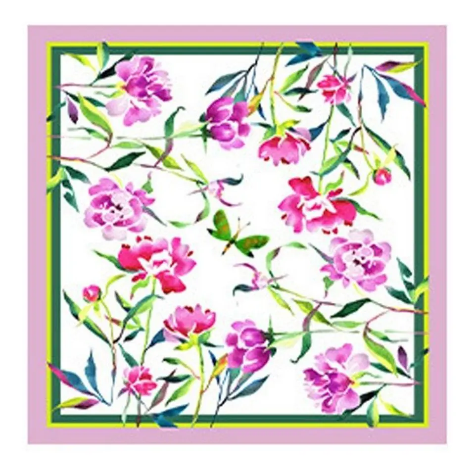 Patterned Silk-Texture Square Scarf 2
