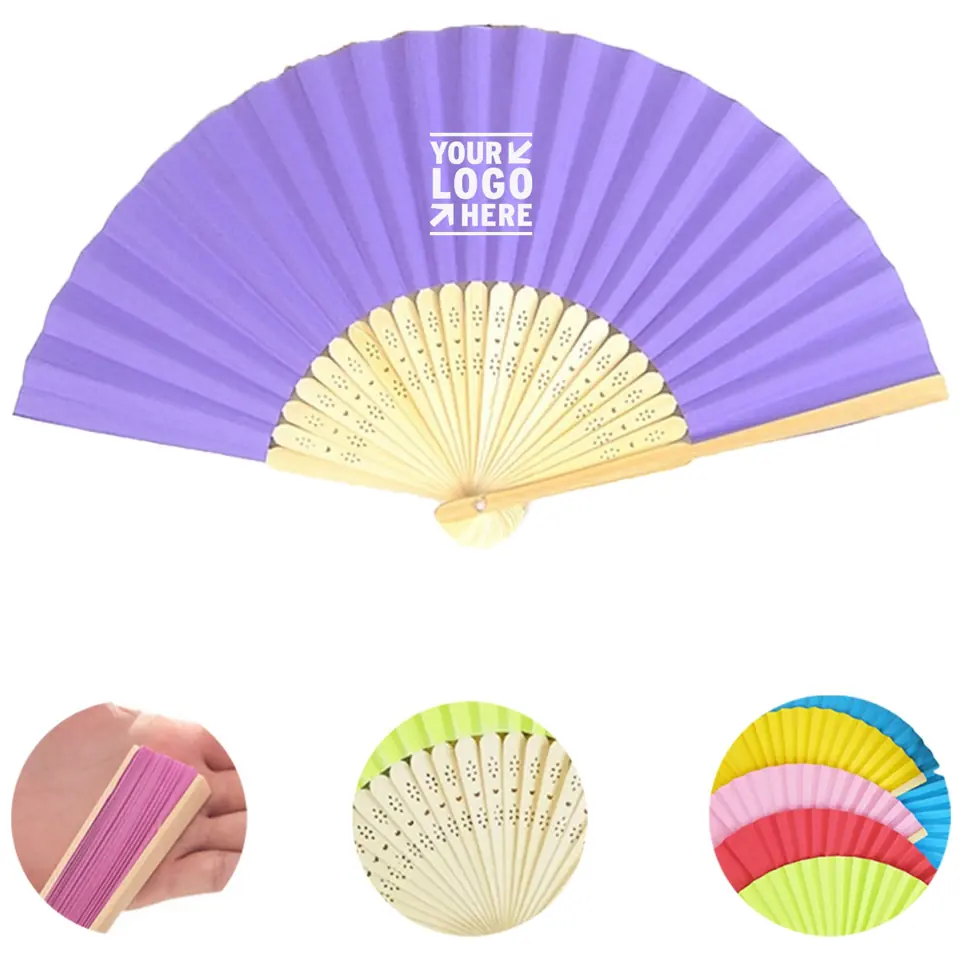 Vibrant Bamboo Folding Fan