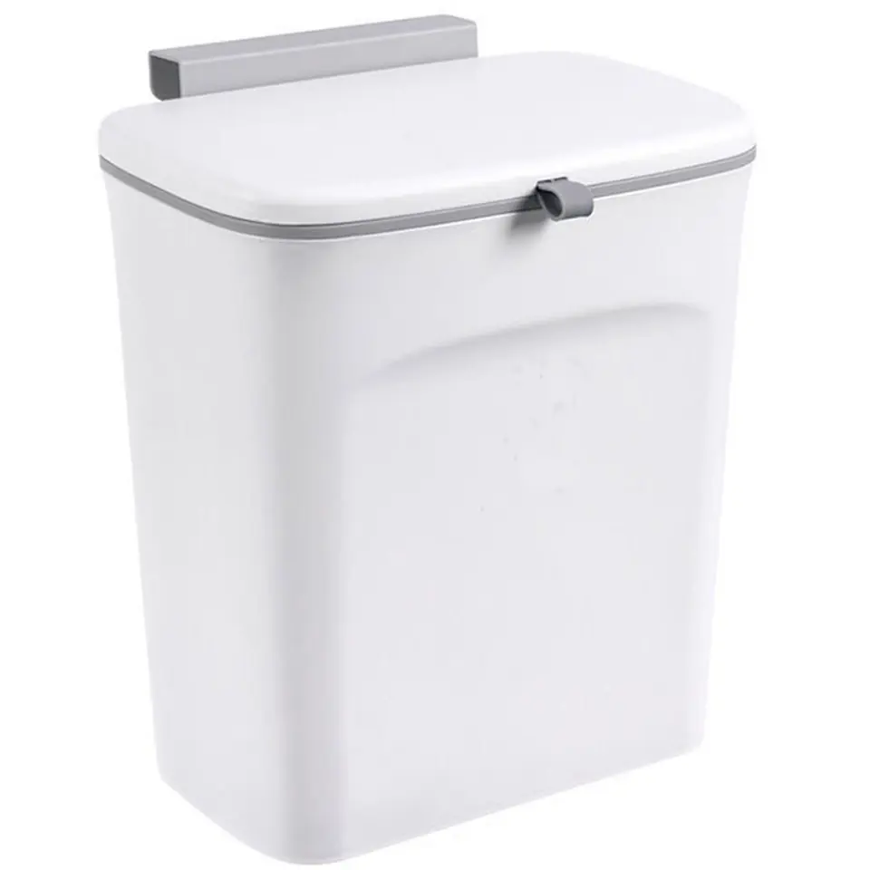 Compact Hanging Waste Bin with Cover 2