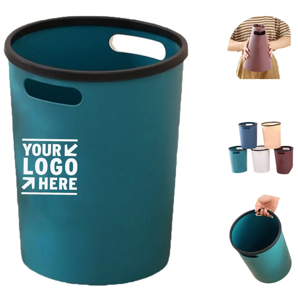 Circular Waste Bin with Handles and Secure Rim