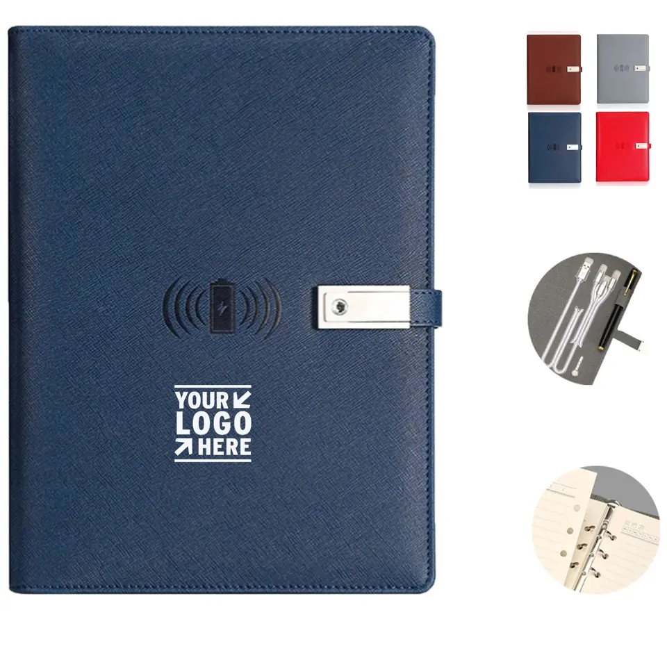 Leather Journal with Integrated Wireless Charger