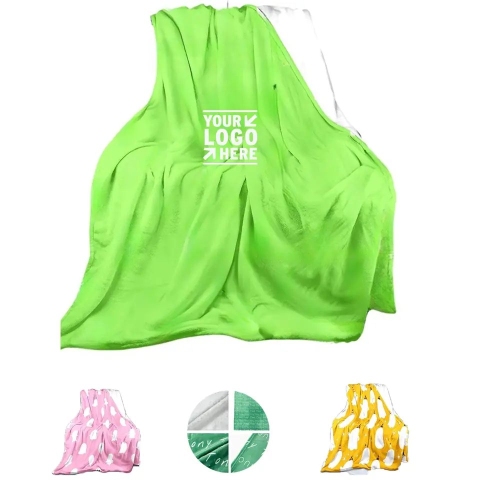 Colorful Fleece Blanket with Custom Print