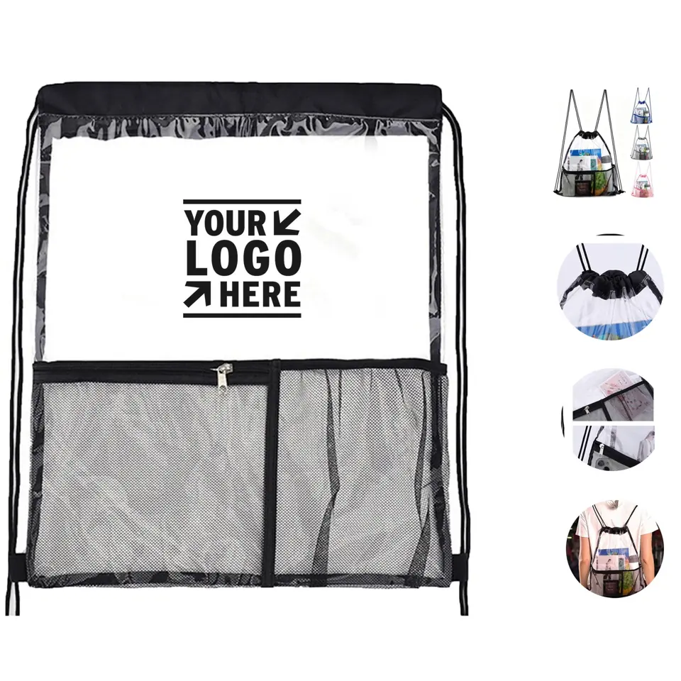 Versatile Drawstring Backpack with Mesh Compartment