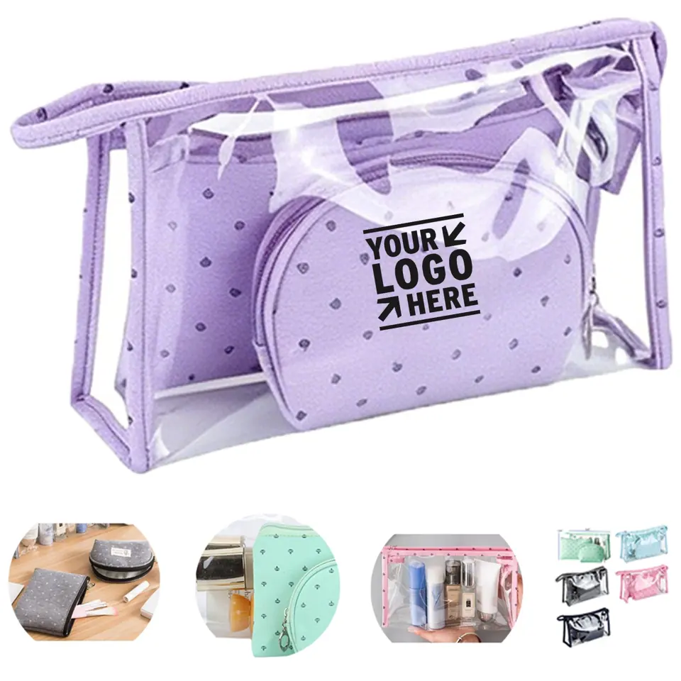 3-Piece Transparent Cosmetic Organizer Set