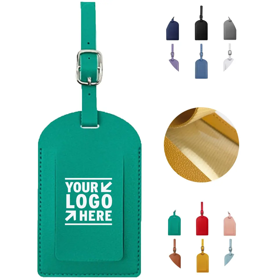 Elegant Synthetic Leather Travel ID Tag with Key Holder