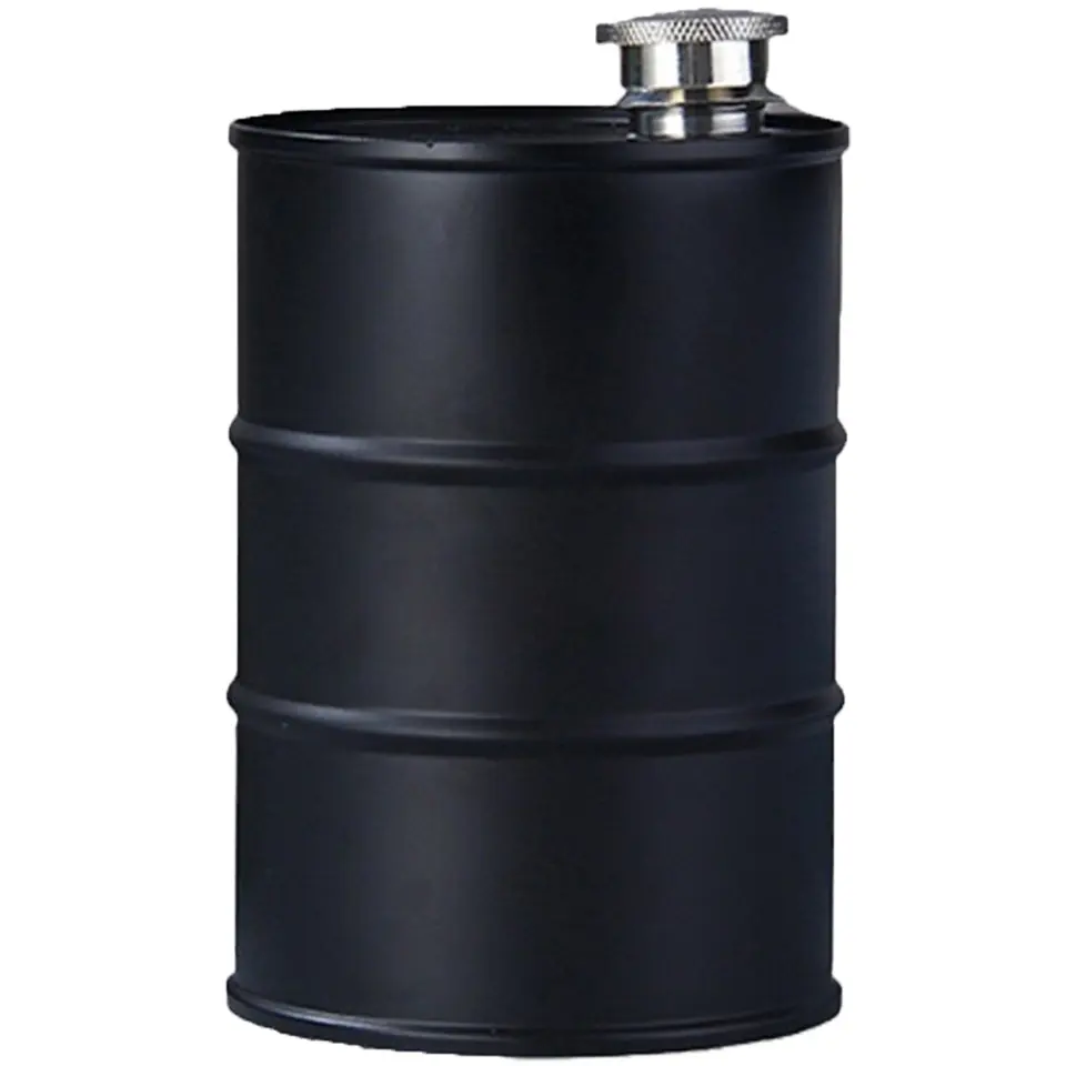 Classic Barrel-Shaped Steel Flask 2