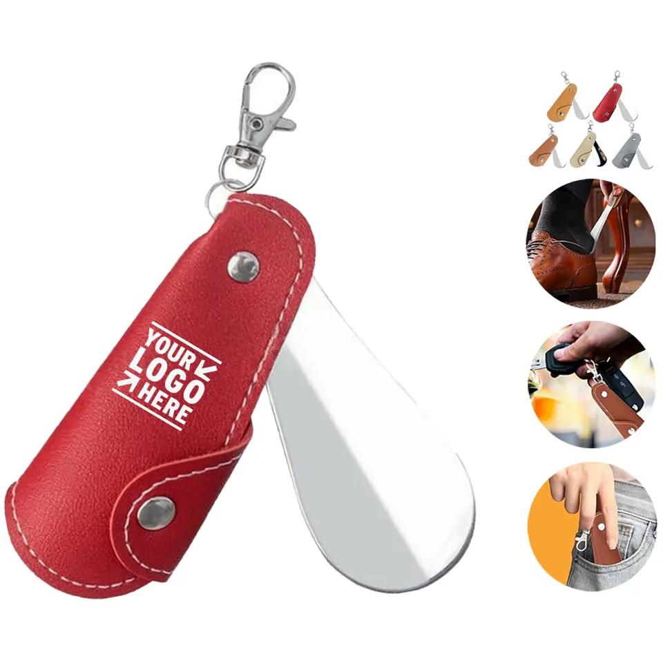 Compact Leather Shoe Aid Keychain