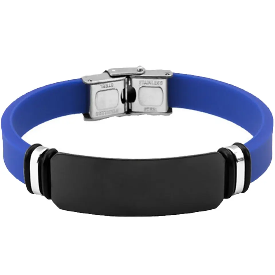 Adjustable Silicone Wristband with Metal Plate 2