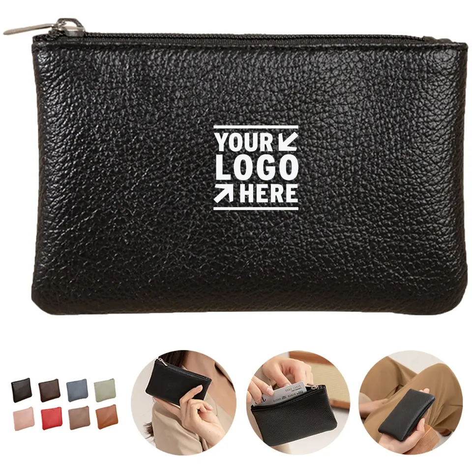 Lychee Textured Zipper Coin Pouch