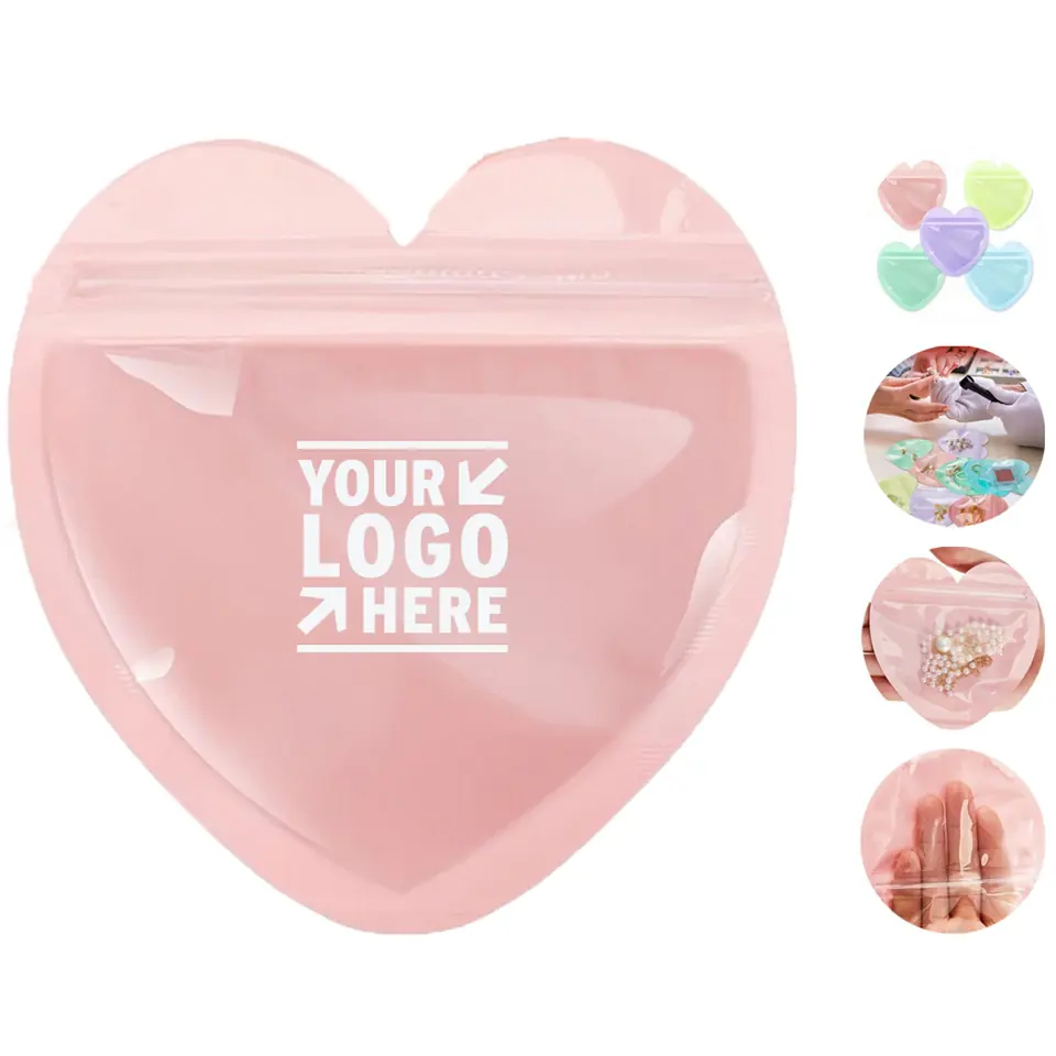 Vibrant Heart-Shaped Jewelry Pouch