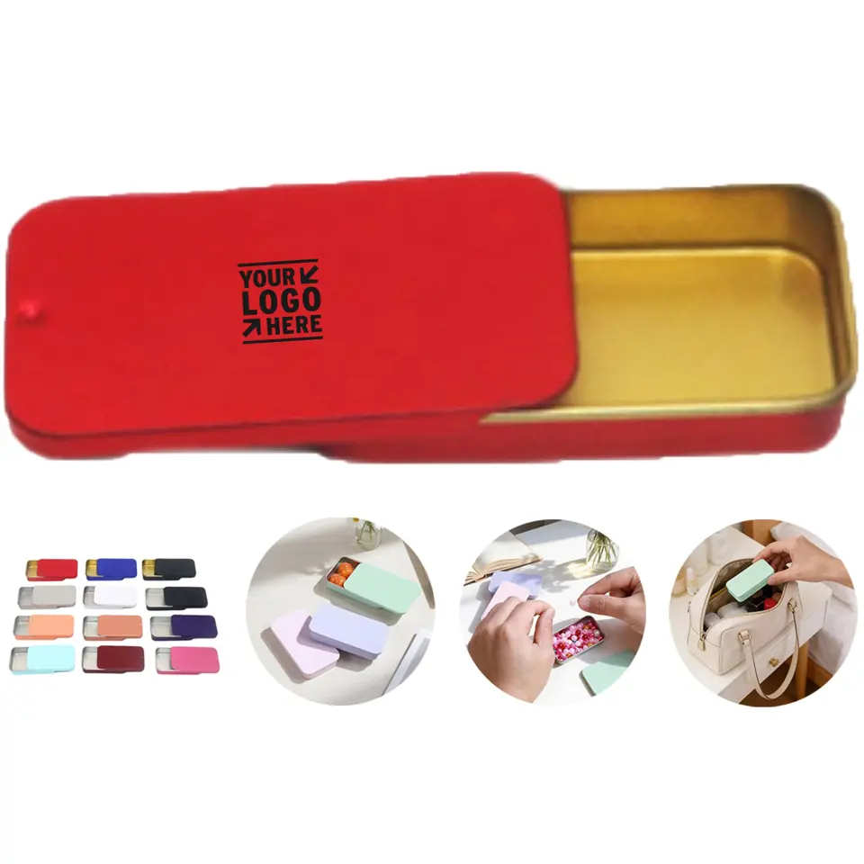 Vibrant Slide-Top Storage Tin