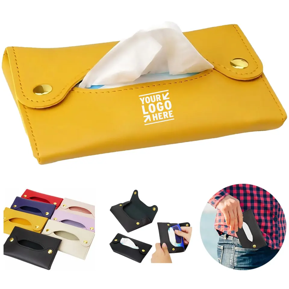 Compact Leather Tissue Pouch