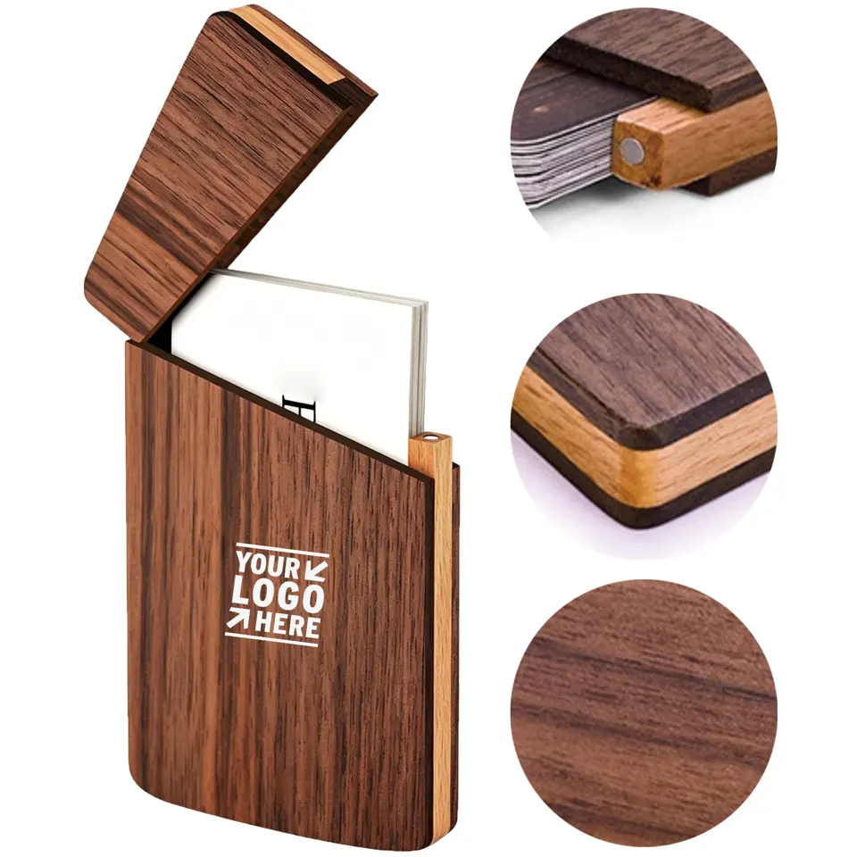 Elegant Walnut Business Card Holder