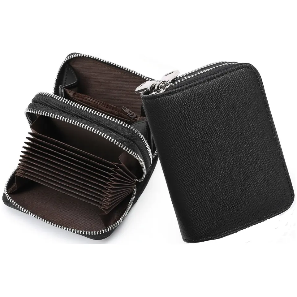 Premium Leather Dual-Zipper Card Organizer 2