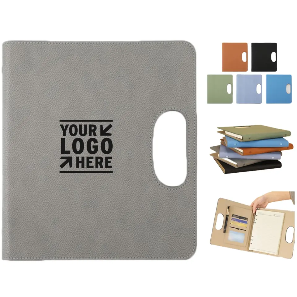 Portable Leather-Textured A5 Notebook Organizer