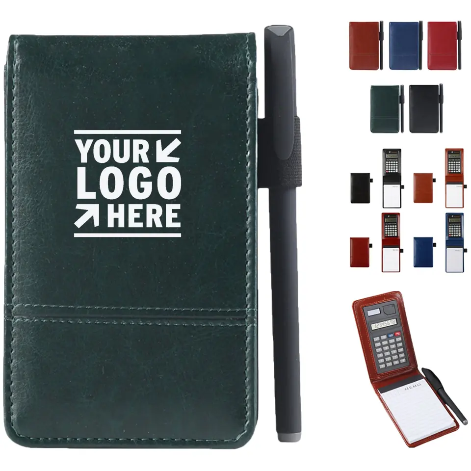 Leather Compact Organizer with Calculator