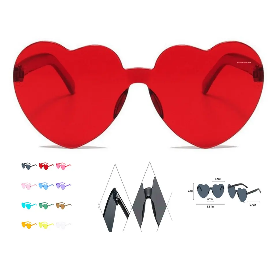 Heart-Shaped Translucent Sunglasses