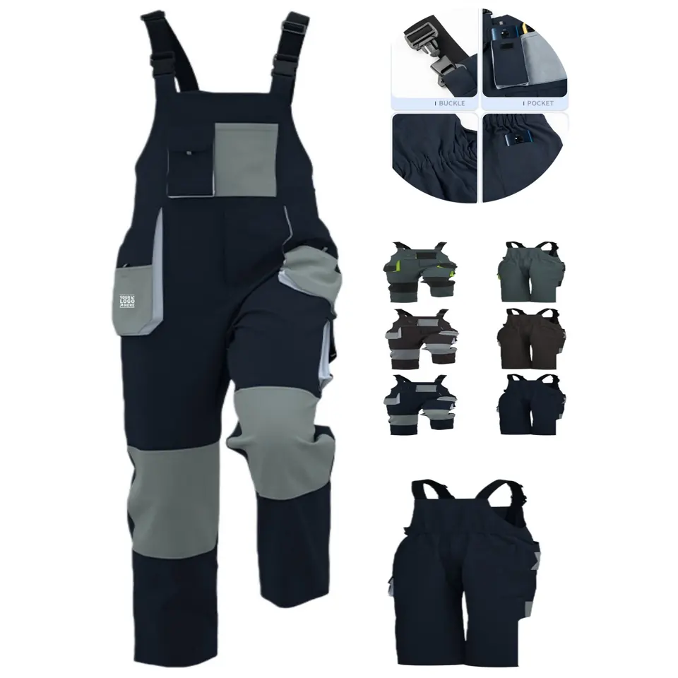 Multi-Pocket Canvas Work Overalls