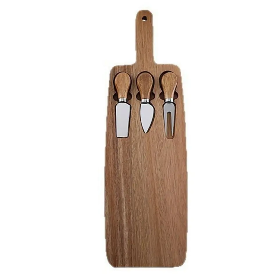 Acacia Wood Serving Board with Cutlery Set 2