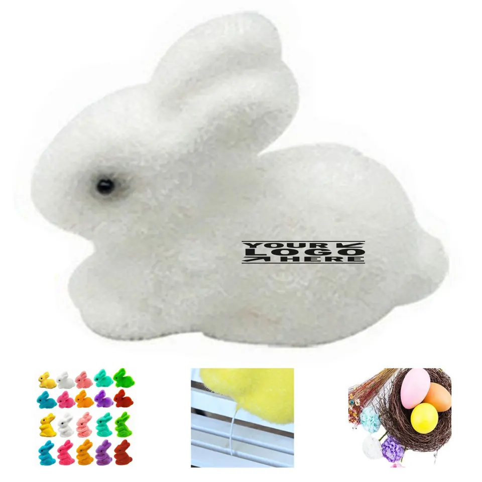 Springtime Flocked Bunny Decorations