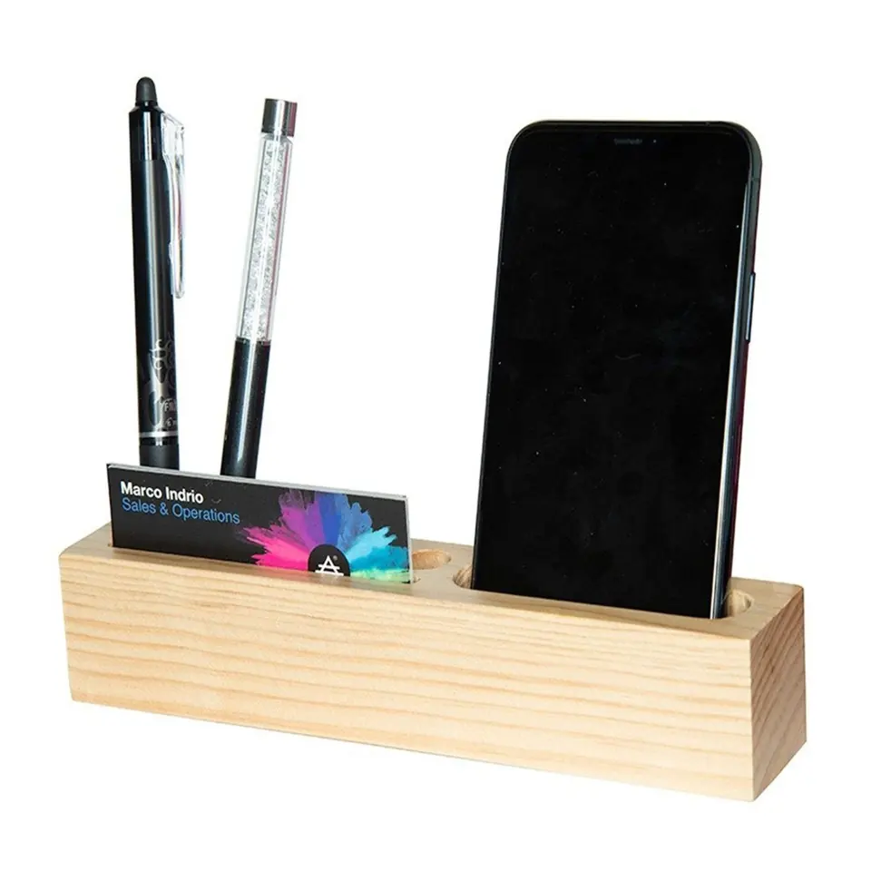 Natural Wood Desktop Organizer 2