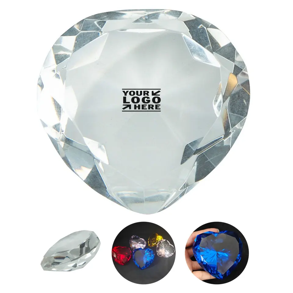 Elegant Glass Heart Paperweight