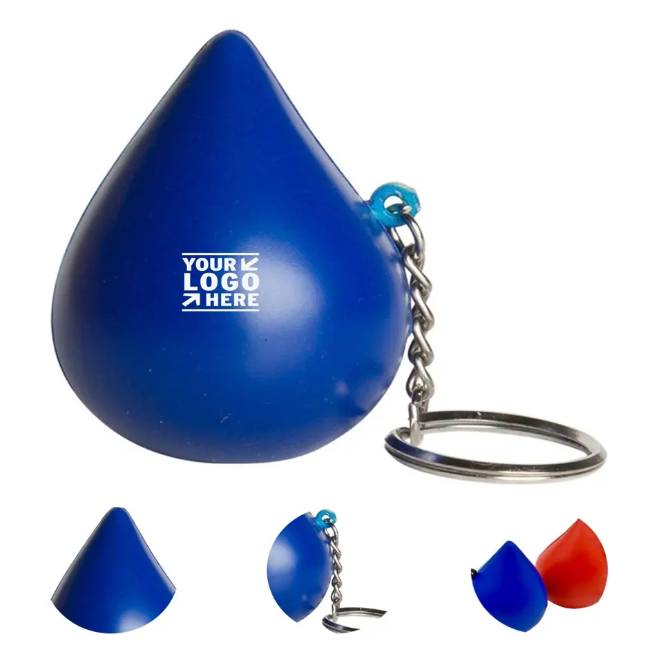Blue Drop Stress Relief Key Ring