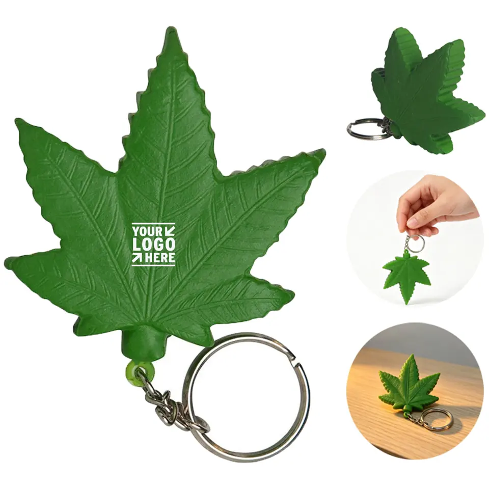 Leaf-Shaped Stress Relief Keychain