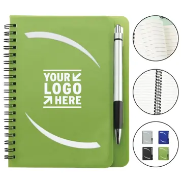Compact Spiral Notebook with Writing Tool
