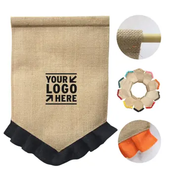 Rustic Linen Garden Flag for Celebrations