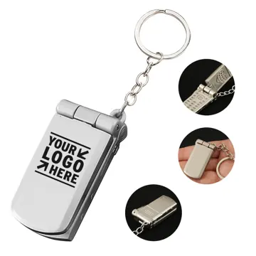 Vintage Flip Phone Charm Keychain