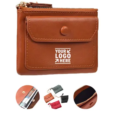 Compact Zipper Keychain Wallet