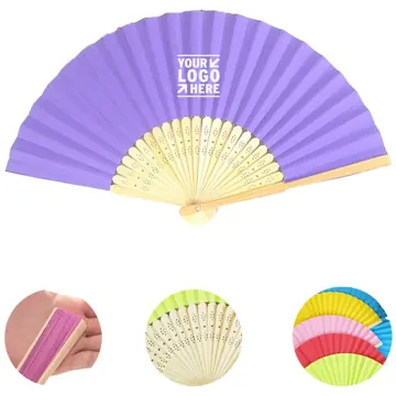 Vibrant Bamboo Folding Fan