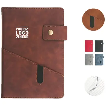 Classic Ruled Leather Journal with Pocket