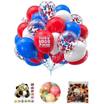 Colorful Celebration Balloons with Attached Streamers
