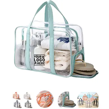 Transparent Travel Duffel with Shoe Storage